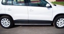 12 299 р. Защита порогов из круглой трубы диаметром 63 мм (Track & Field) Russtal Volkswagen Tiguan NF рестайлинг (2011-2017) (Защита порогов с со скосами на торцах (вариант 1))  с доставкой в г. Вологда. Увеличить фотографию 11