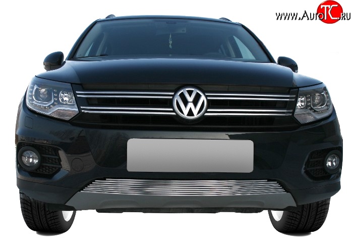 9 809 р. Декоративная вставка воздухозаборника Novline Volkswagen Tiguan NF рестайлинг (2011-2017)  с доставкой в г. Вологда