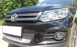 1 539 р. Сетка на бампер Sport&Style Russtal (хром) Volkswagen Tiguan NF рестайлинг (2011-2017)  с доставкой в г. Вологда. Увеличить фотографию 3