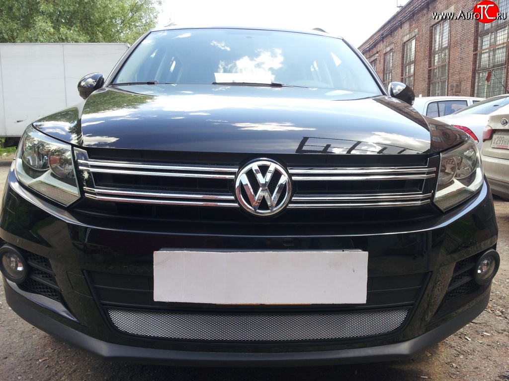 1 539 р. Сетка на бампер Sport&Style Russtal (хром) Volkswagen Tiguan NF рестайлинг (2011-2017)  с доставкой в г. Вологда