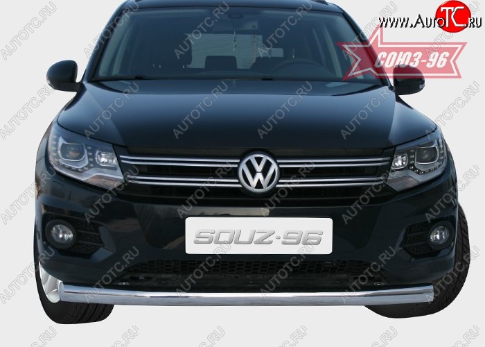 16 064 р. Защита переднего бампера одинарная Souz-96 (d76) Volkswagen Tiguan NF рестайлинг (2011-2017)  с доставкой в г. Вологда