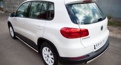 16 649 р. Защита порогов для ног из овальной трубы диаметром 75x42 мм (Track & Field) Russtal Volkswagen Tiguan NF рестайлинг (2011-2017)  с доставкой в г. Вологда. Увеличить фотографию 2