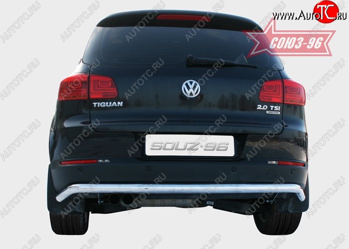 15 614 р. Защита заднего бампера Souz-96 (d60) Volkswagen Tiguan NF рестайлинг (2011-2017)  с доставкой в г. Вологда