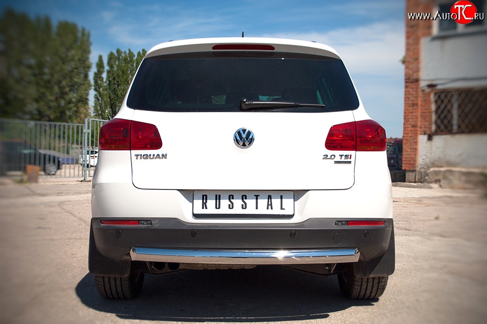 16 999 р. Одинарная защита заднего бампера из трубы диаметром 76 мм (Sport & Style) SLITKOFF Volkswagen Tiguan NF рестайлинг (2011-2017)  с доставкой в г. Вологда