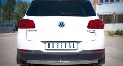 11 599 р. Защита заднего бампера (Ø75х42 мм, нержавейка, Sport& Style) Russtal Volkswagen Tiguan NF рестайлинг (2011-2017)  с доставкой в г. Вологда. Увеличить фотографию 2
