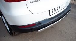 11 599 р. Защита заднего бампера (Ø75x42 мм, нержавейка) Russtal Volkswagen Tiguan NF рестайлинг (2011-2017)  с доставкой в г. Вологда. Увеличить фотографию 3
