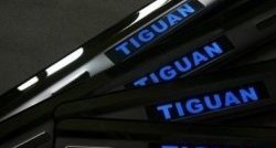 5 349 р. Накладки на порожки автомобиля СТ Volkswagen Tiguan NF рестайлинг (2011-2017)  с доставкой в г. Вологда. Увеличить фотографию 2