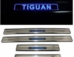 5 349 р. Накладки на порожки автомобиля СТ Volkswagen Tiguan NF рестайлинг (2011-2017)  с доставкой в г. Вологда. Увеличить фотографию 3