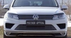 1 029 р. Реснички на фары RA Volkswagen Touareg 2 NF рестайлинг (2014-2018) (Неокрашенные)  с доставкой в г. Вологда. Увеличить фотографию 3