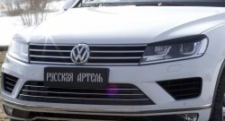 1 029 р. Реснички на фары RA Volkswagen Touareg 2 NF рестайлинг (2014-2018) (Неокрашенные)  с доставкой в г. Вологда. Увеличить фотографию 4
