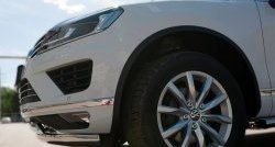 19 999 р. Защита переднего бампера (2 трубыØ75х42 мм, нержавейка) Russtal Volkswagen Touareg 2 NF рестайлинг (2014-2018)  с доставкой в г. Вологда. Увеличить фотографию 3