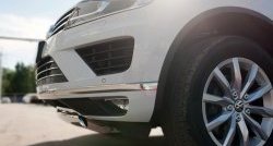13 999 р. Защита переднего бампера (Ø75х42 мм, нержавейка) Russtal Volkswagen Touareg 2 NF рестайлинг (2014-2018)  с доставкой в г. Вологда. Увеличить фотографию 3