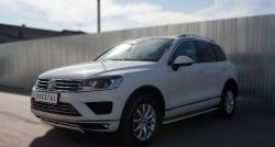13 999 р. Защита переднего бампера (Ø75х42 мм, нержавейка) Russtal Volkswagen Touareg 2 NF рестайлинг (2014-2018)  с доставкой в г. Вологда. Увеличить фотографию 4