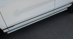 17 799 р. Защита порогов из круглой трубы диаметром 63 мм Russtal Volkswagen Touareg 2 NF рестайлинг (2014-2018)  с доставкой в г. Вологда. Увеличить фотографию 5