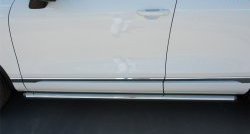 17 799 р. Защита порогов из круглой трубы диаметром 63 мм Russtal Volkswagen Touareg 2 NF рестайлинг (2014-2018)  с доставкой в г. Вологда. Увеличить фотографию 6