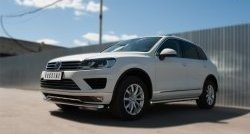 17 799 р. Защита порогов из круглой трубы диаметром 63 мм Russtal Volkswagen Touareg 2 NF рестайлинг (2014-2018)  с доставкой в г. Вологда. Увеличить фотографию 10