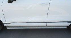 14 749 р. Широкая защита порогов Russtal Volkswagen Touareg 2 NF рестайлинг (2014-2018) (Поверхность листа (вариант 1))  с доставкой в г. Вологда. Увеличить фотографию 3
