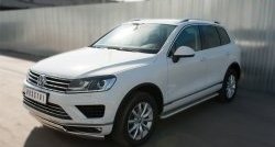14 749 р. Широкая защита порогов Russtal Volkswagen Touareg 2 NF рестайлинг (2014-2018) (Поверхность листа (вариант 1))  с доставкой в г. Вологда. Увеличить фотографию 4