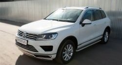 14 749 р. Широкая защита порогов Russtal Volkswagen Touareg 2 NF рестайлинг (2014-2018) (Поверхность листа (вариант 1))  с доставкой в г. Вологда. Увеличить фотографию 8