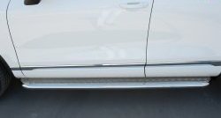 19 649 р. Широкая защита порогов Russtal Volkswagen Touareg 2 NF рестайлинг (2014-2018) (Поверхность листа (вариант 1))  с доставкой в г. Вологда. Увеличить фотографию 3