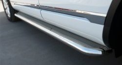 19 649 р. Широкая защита порогов Russtal Volkswagen Touareg 2 NF рестайлинг (2014-2018) (Поверхность листа (вариант 1))  с доставкой в г. Вологда. Увеличить фотографию 6