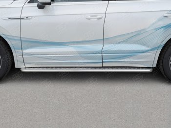22 999 р. Пороги SLITKOFF d42 с листом Volkswagen Touareg 3 CR дорестайлинг (2018-2022) (лист алюминий, проф. сталь)  с доставкой в г. Вологда. Увеличить фотографию 2