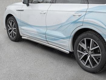 Защита порогов (Ø63 мм) SLITKOFF Volkswagen Touareg 3 CR дорестайлинг (2018-2022)
