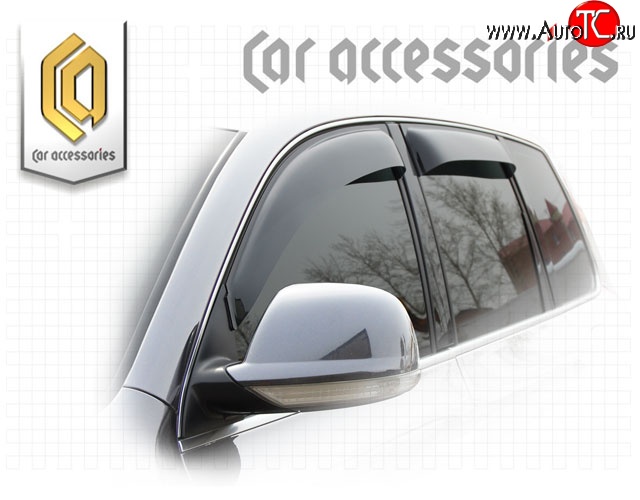 2 199 р. Комплект дефлекторов окон CA Plastic Volkswagen Touareg 1 GP рестайлинг (2006-2010) (Classic полупрозрачный, Без хром.молдинга)  с доставкой в г. Вологда