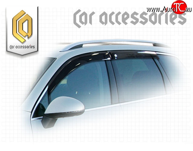 2 079 р. Комплект дефлекторов окон CA Plastic  Volkswagen Touareg  NF (2010-2018) дорестайлинг, рестайлинг (Classic полупрозрачный, Без хром.молдинга)  с доставкой в г. Вологда