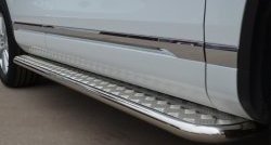 24 649 р. Широкая защита порогов SLITKOFF Volkswagen Touareg 2 NF дорестайлинг (2010-2014)  с доставкой в г. Вологда. Увеличить фотографию 3