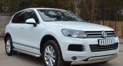 24 649 р. Широкая защита порогов SLITKOFF Volkswagen Touareg 2 NF дорестайлинг (2010-2014)  с доставкой в г. Вологда. Увеличить фотографию 4
