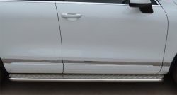 Широкая защита порогов SLITKOFF Volkswagen Touareg 2 NF дорестайлинг (2010-2014)