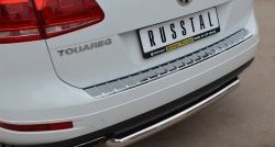 15 249 р. Одинарная защита заднего бампера из трубы диаметром 63 мм SLITKOFF Volkswagen Touareg 2 NF дорестайлинг (2010-2014)  с доставкой в г. Вологда. Увеличить фотографию 2