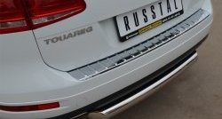 15 549 р. Одинарная защита заднего бампера из трубы диаметром 76 мм SLITKOFF Volkswagen Touareg 2 NF дорестайлинг (2010-2014)  с доставкой в г. Вологда. Увеличить фотографию 2