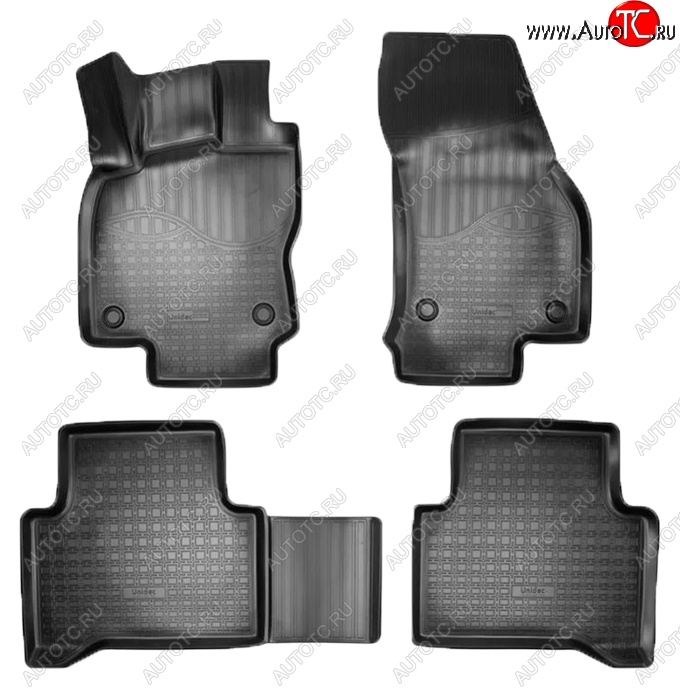 2 369 р. Коврики салонные Noplast (3D) Volkswagen Touran 2T дорестайлинг минивэн (2015-2025) (Черные)  с доставкой в г. Вологда