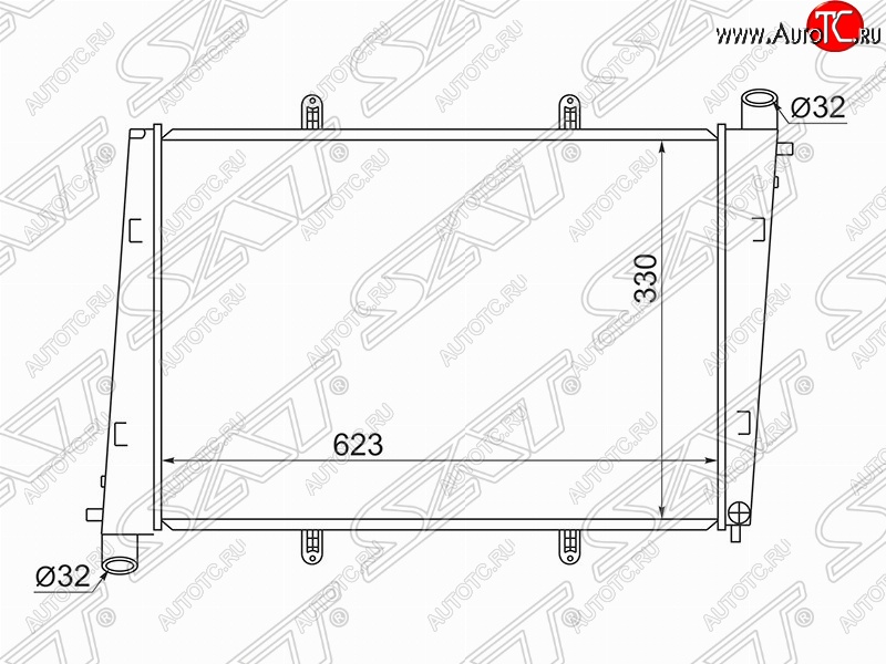 11 299 р. Радиатор двигателя (пластинчатый, 1.9/2.0T, МКПП/АКПП) SAT (26 мм) Volvo S40 VS седан дорестайлинг (1996-2000)  с доставкой в г. Вологда