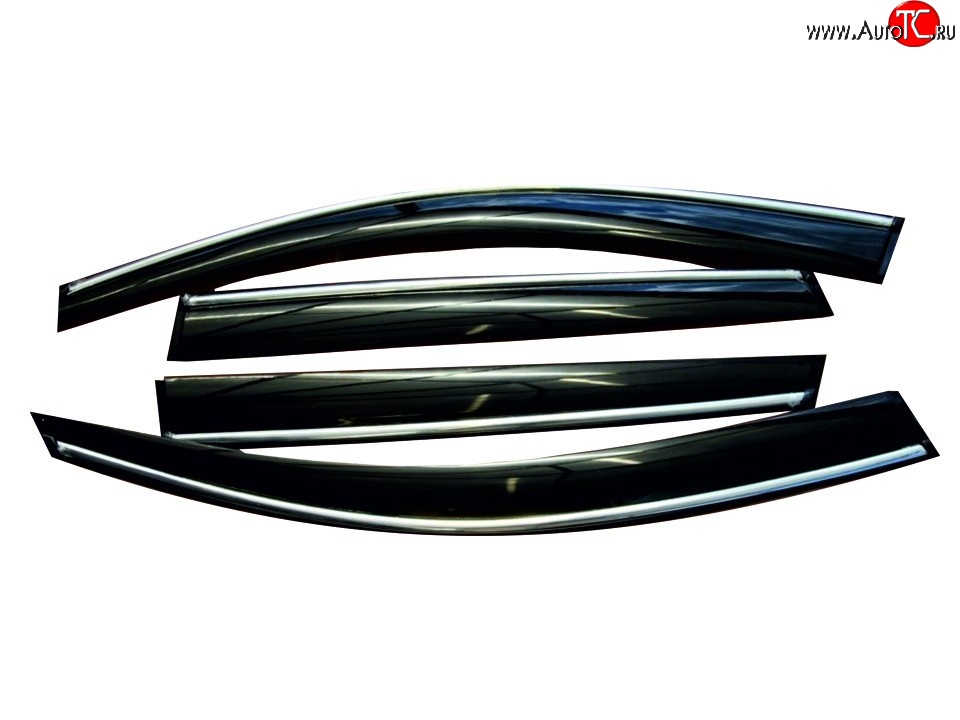 2 199 р. Комплект дефлекторов окон SkyLine (хром молдинг) Volvo S60 FS седан дорестайлинг (2010-2013)  с доставкой в г. Вологда
