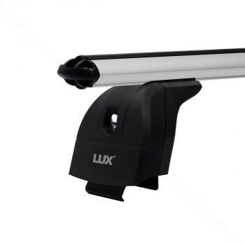 15 489 р. Багажник на крышу с низкими рейлингами сборе LUX  Volvo XC60 (2008-2017)  дорестайлинг,  рестайлинг (дуги аэро-классик 120 см, с замком, серебро)  с доставкой в г. Вологда. Увеличить фотографию 3