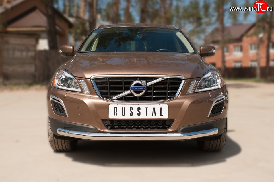 16 499 р. Одинарная защита переднего бампера диаметром 63 мм SLITKOFF Volvo XC60  дорестайлинг (2008-2013)  с доставкой в г. Вологда