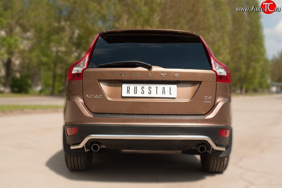 15 999 р. Защита заднего бампера (Ø63 мм волна, нержавейка) SLITKOFF Volvo XC60  дорестайлинг (2008-2013)  с доставкой в г. Вологда