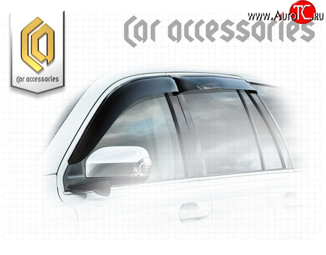 2 199 р. Комплект дефлекторов окон CA Plastic Volvo XC90 C 1-ый рестайлинг (2006-2009) (Classic полупрозрачный, Без хром.молдинга)  с доставкой в г. Вологда