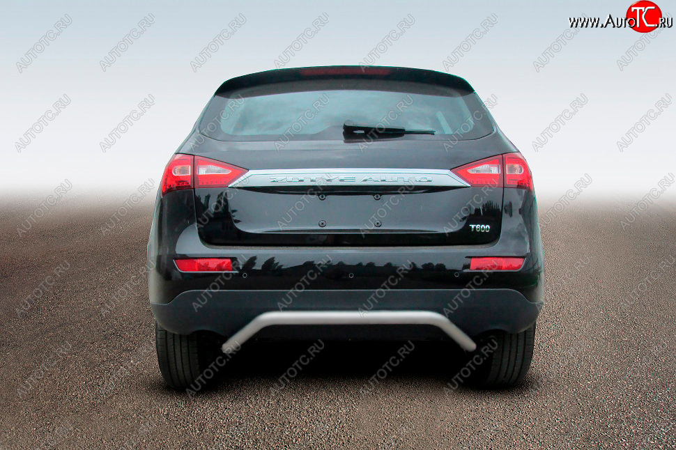 7 999 р. Защита заднего бампера Slitkoff (d57, скоба) Zotye T600 (2014-2021) (Сталь полимерным покрытием в цвет: серебристый)  с доставкой в г. Вологда